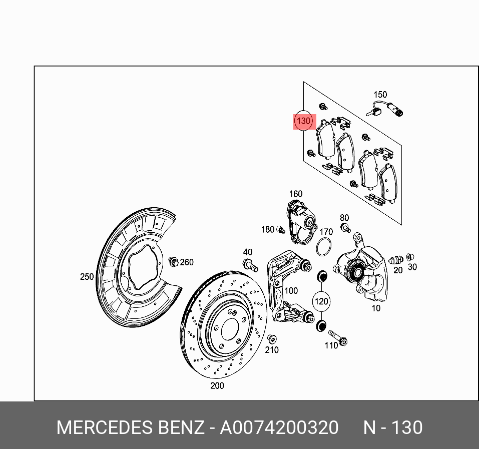 Колодки тормозные дисковые  зад MERCEDES-BENZ	 S-CLASS