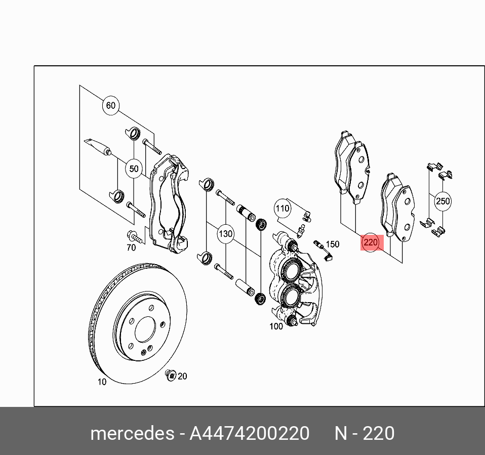 Колодки тормозные дисковые  перед MERCEDES-BENZ	 V-CLASS