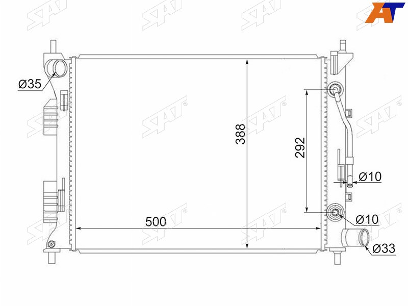Радиатор Hyundai Solaris 10-17  Kia Rio 11-20  Hyundai Accent 11-17  Veloster 11-18
