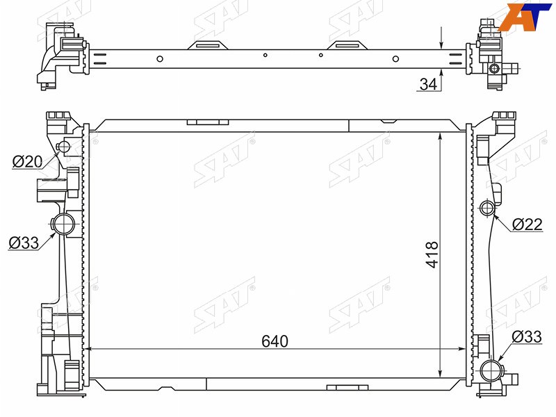 Радиатор Mercedes-Benz A-Class 12-18  B-Class 11-18  CLA-Class 13-19  GLA-Class 13-19