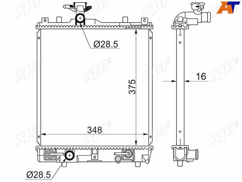 Радиатор Chevrolet Cruze 01-08  Nissan Roox 09-13  Suzuki Ignis 04-07  Wagon R 98-12