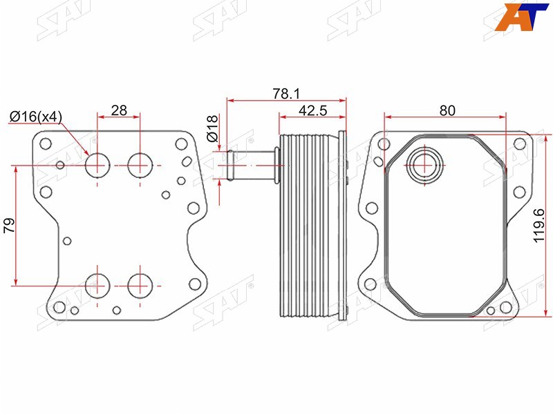 Радиатор масляный FORD TRANSIT 06-TRANSIT 13-