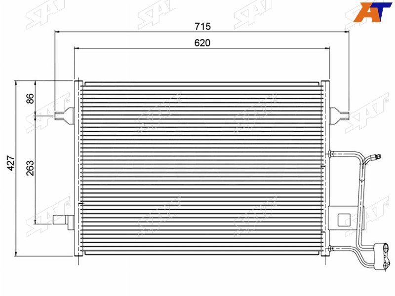 Радиатор кондиционера Audi A6 97-05  Audi A6 00-05  S6 99-04