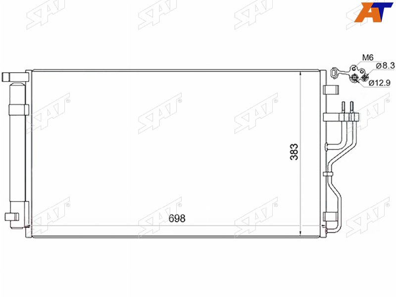 Радиатор кондиционера Hyundai ix35 09-15  Tucson 09-15  Kia Sportage 10-16