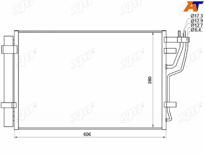Радиатор кондиционера Hyundai Elantra 06-12  Kia Ceed 06-12  Cerato 08-13  Hyundai Avante 00-03