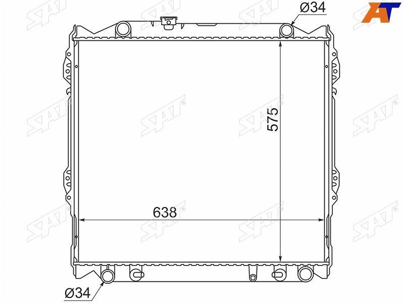 Радиатор Toyota Land Cruiser Prado J90 96-02  4Runner 95-02  Hilux Surf 95-02  Tacoma 95-04